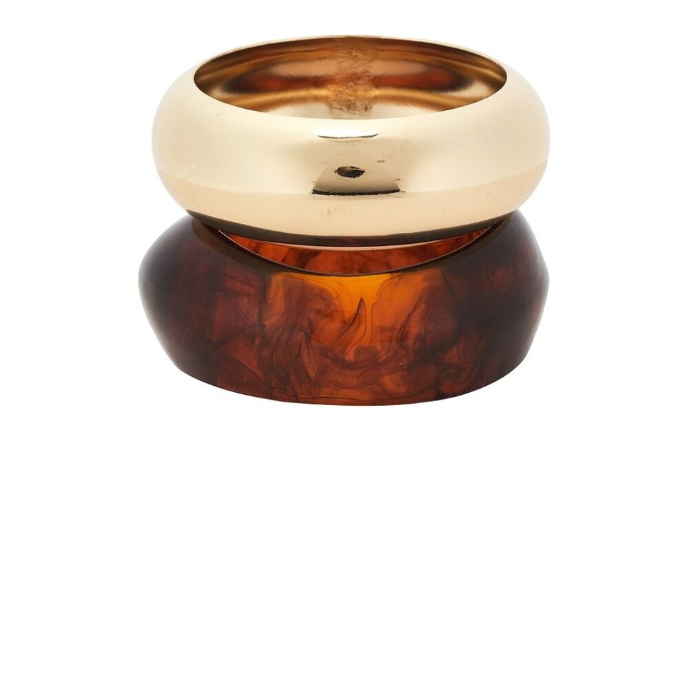 Gold and Brown Women's Bracelet Set